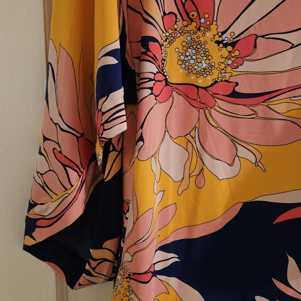 Trina Turk 'Breeze' Draped-Sleeve Tunic Swimsuit Cover-Up, Multicolor NWT - Picture 16 of 16